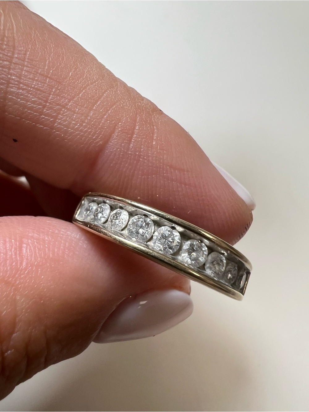 14K Gold Classic Channel-Set Natural Diamond Band - Picture 10 of 16